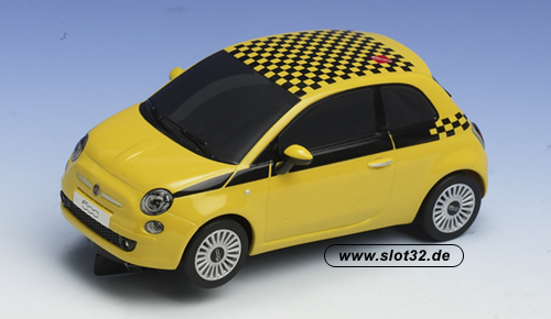 SCALEXTRIC Fiat 500 retro yellow black windows
